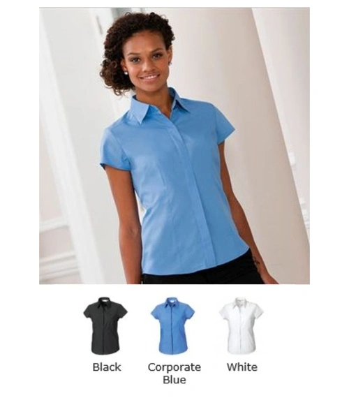 Russel Collection 925F Ladies cap sleeve easy care fitted shirt